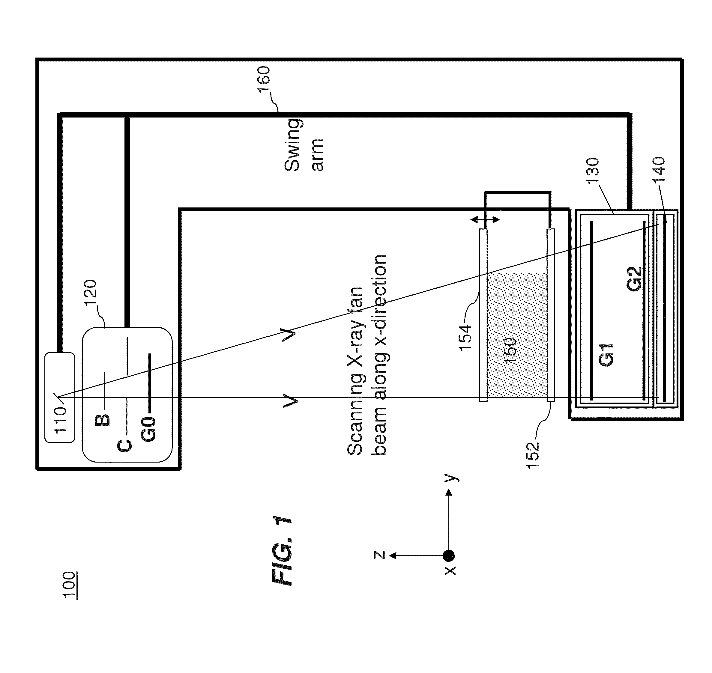 Grating-based differential phase contrast imaging system with adjustable capture technique for medical radiographic imaging
