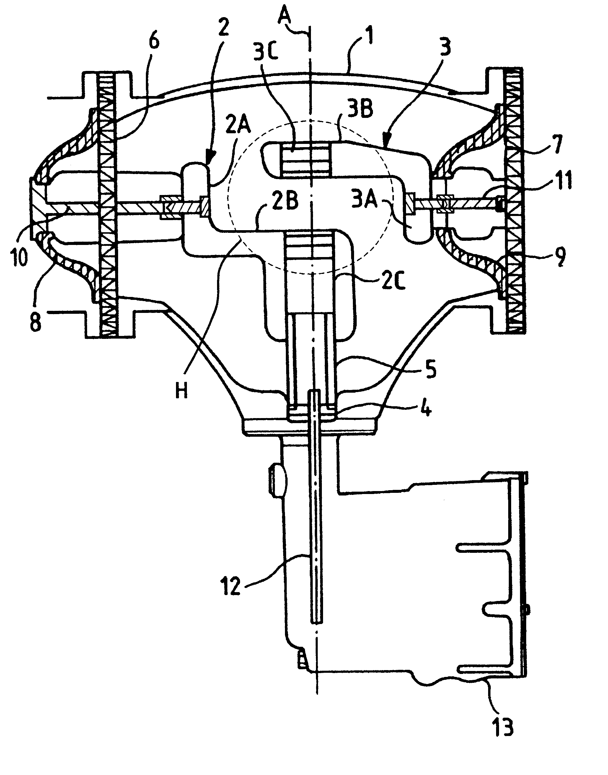 Three-position electrical switch having a switching element that is movable in axial translation