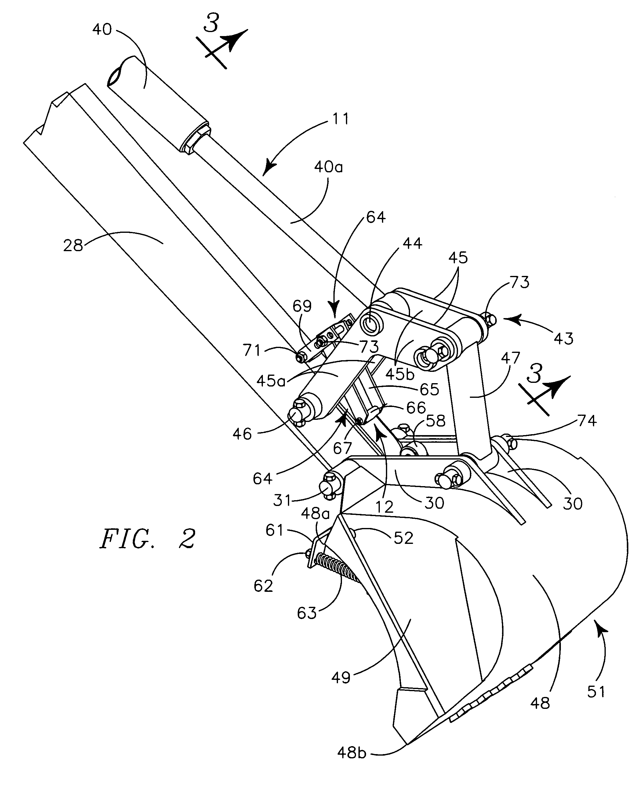 Ejector mechanism for back hoe excavator bucket