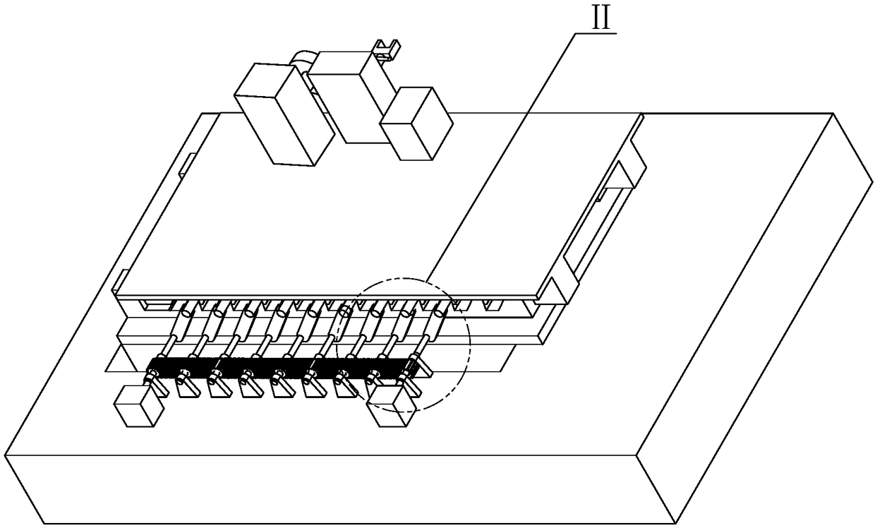 A dust cleaning device for vent cover railings in a spraying workshop