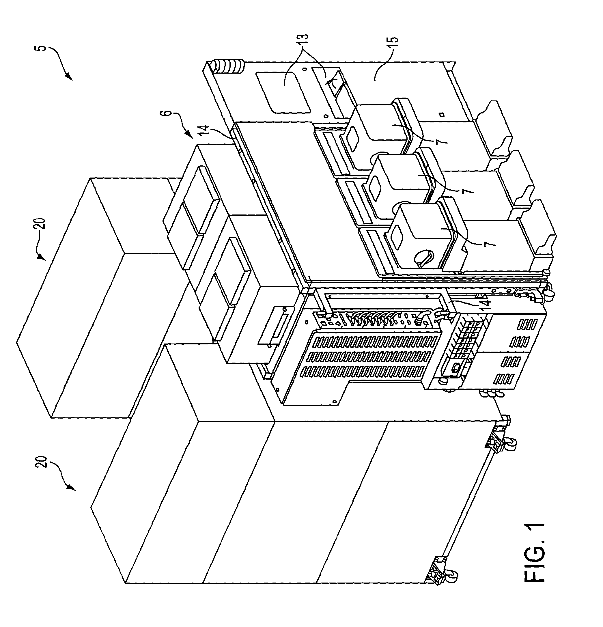 Semiconductor wafer processing system with vertically-stacked process chambers and single-axis dual-wafer transfer system