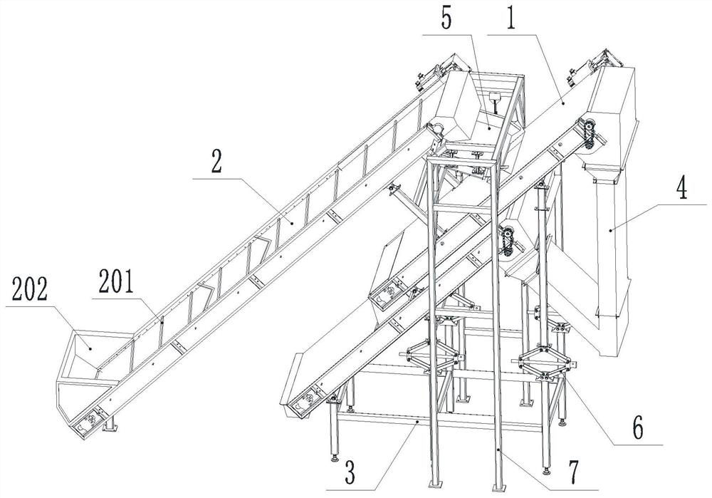 Separation elevator for camellia oleifera fruit production