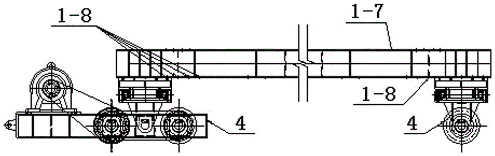 Steel bar trolley suitable for construction of turning section
