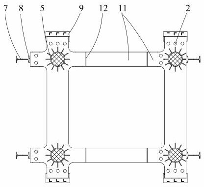 Tower foot anchoring structure for assembling tower and tower building method