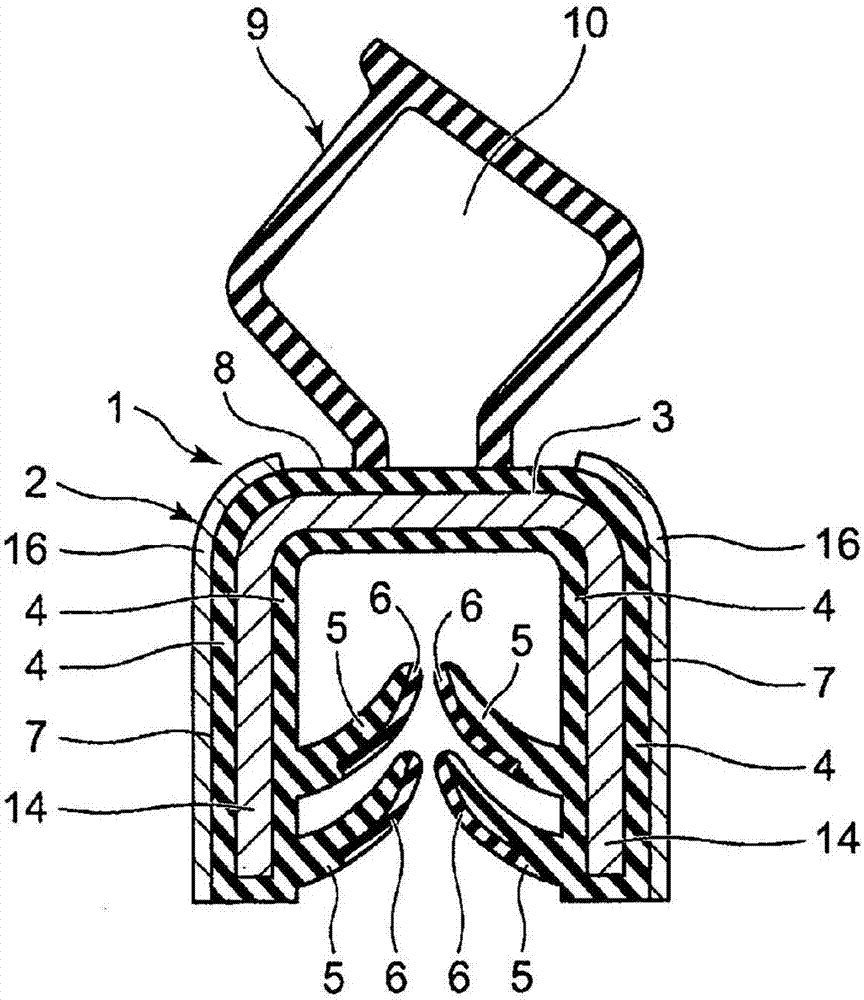 Extrusion molded product having core material