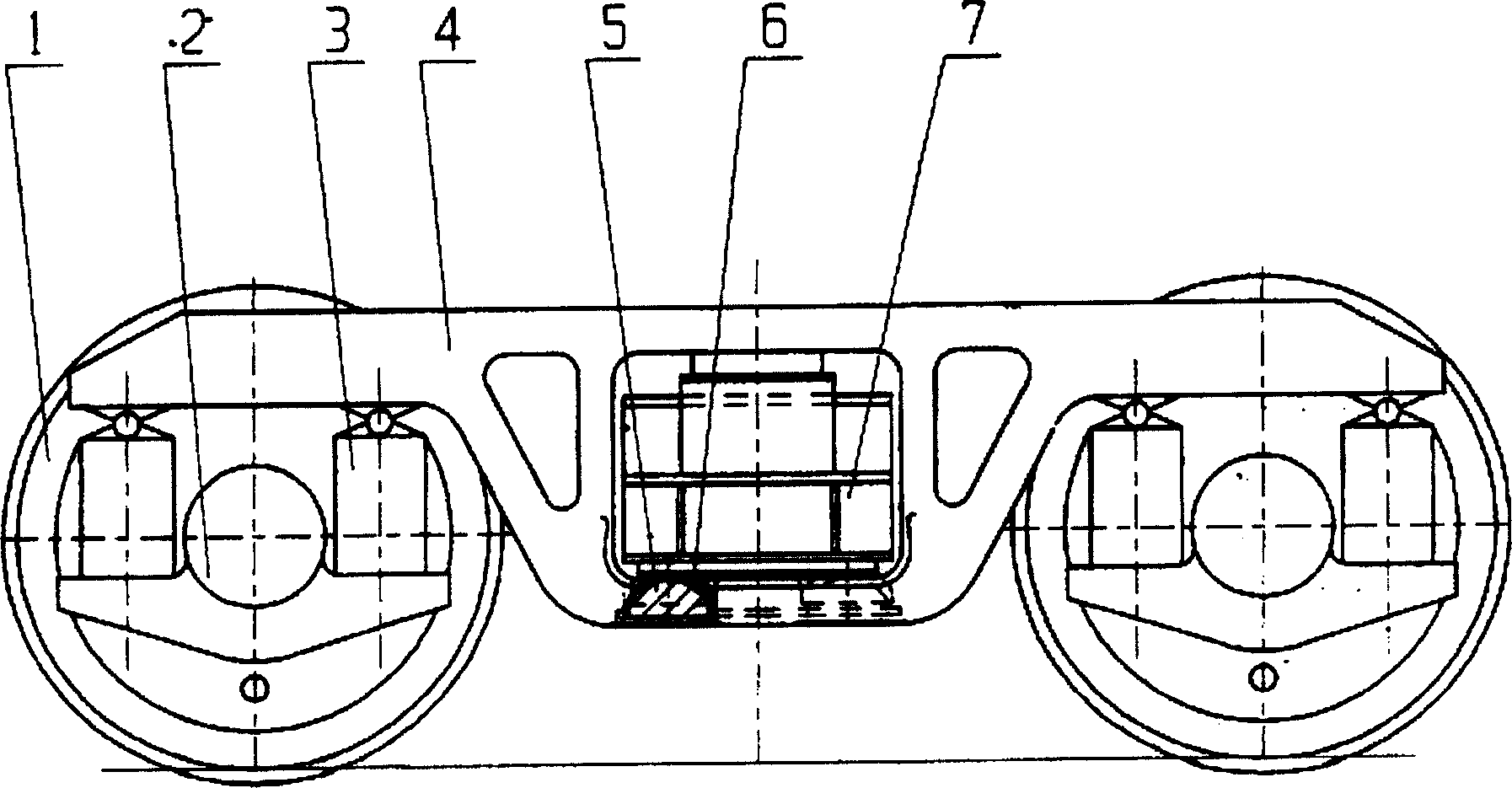 Suspension swing type bogie of axle box for railway vehicle