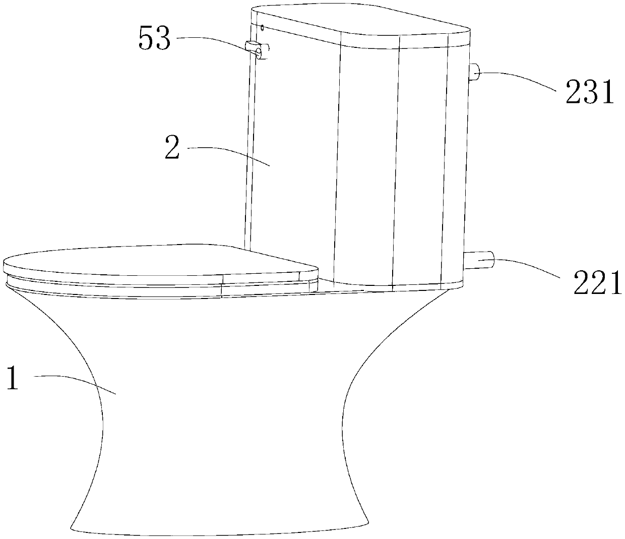 Flush toilet employing wastewater as water source