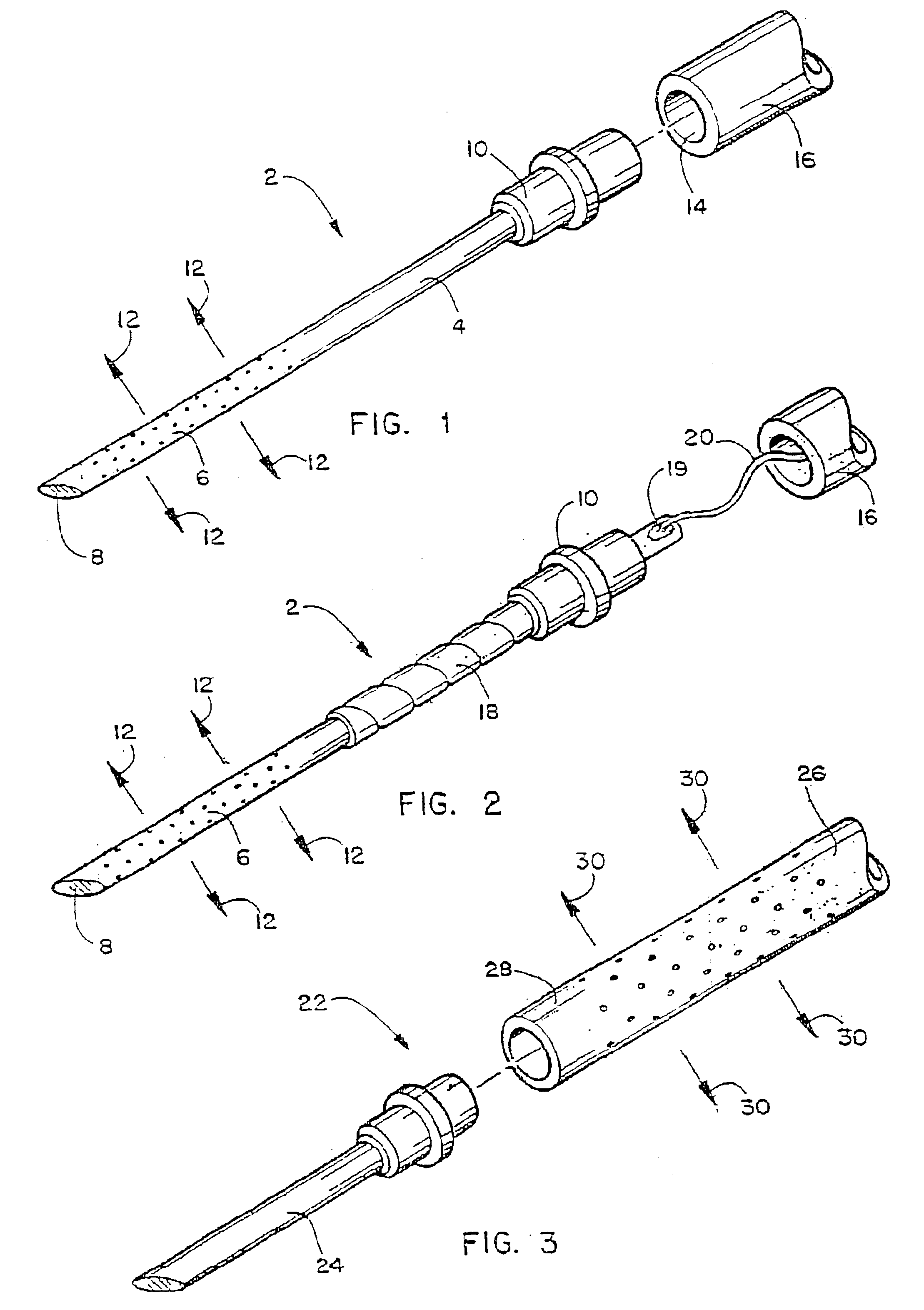 Apparatus with weeping tip and method of use