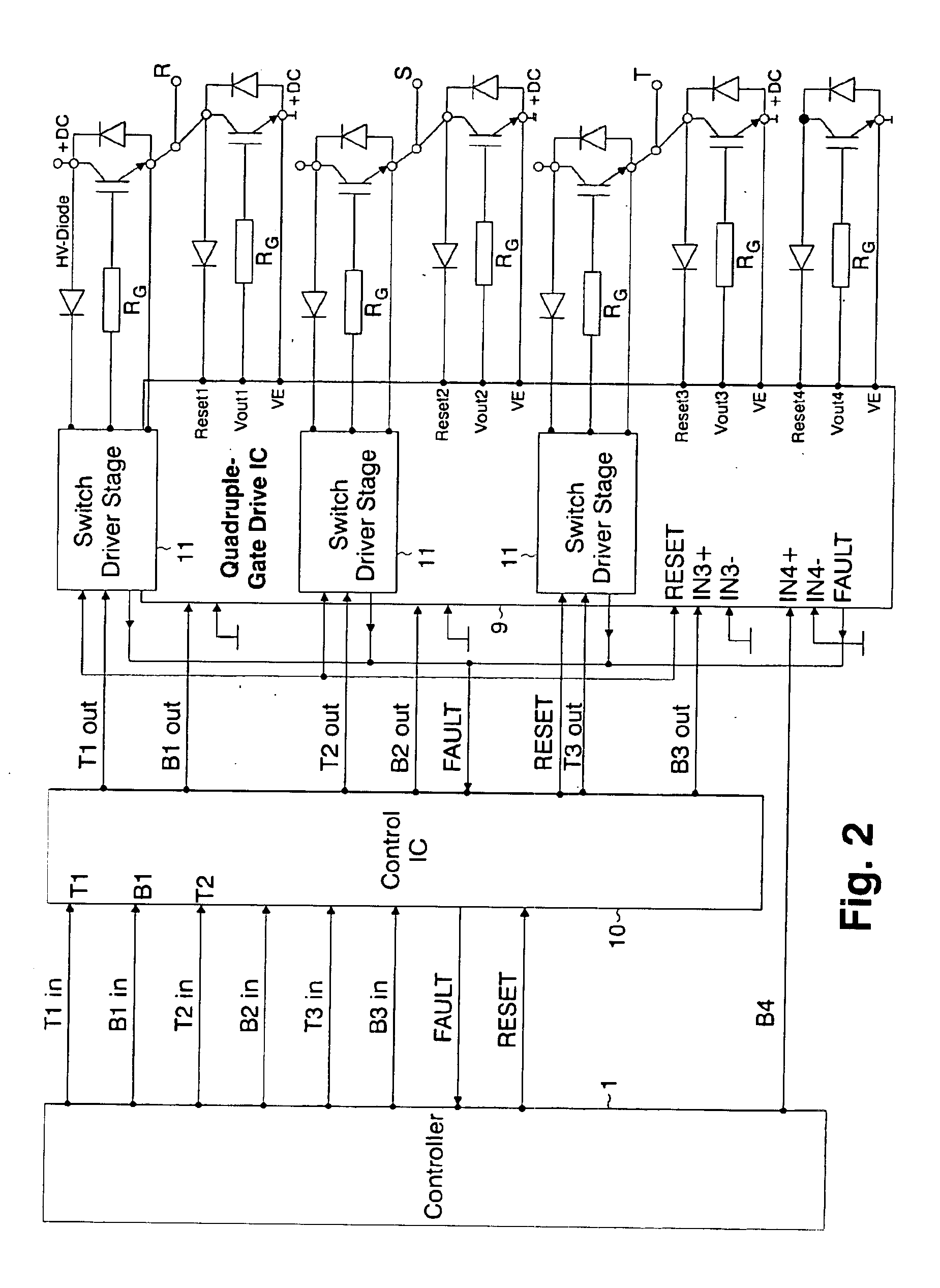 Semiconductor component for controlling power semiconductor switches