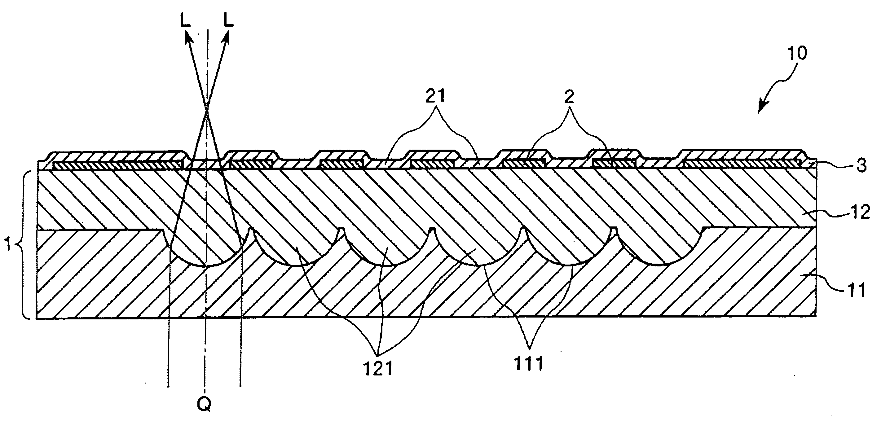 Microlens substrate, a liquid crystal panel and a projection type display apparatus