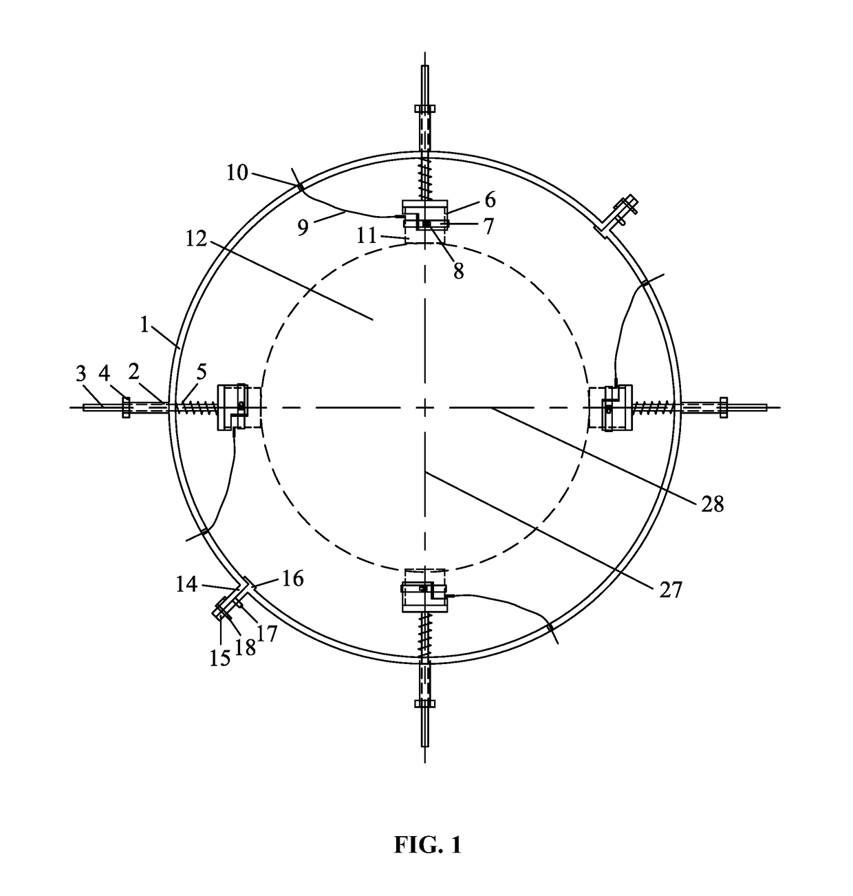 Fixing device for acoustic emission test sensors for rock damage testing