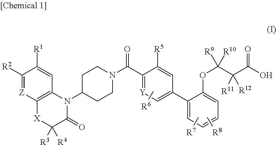 3-(biaryoxy)propionic acid derivative