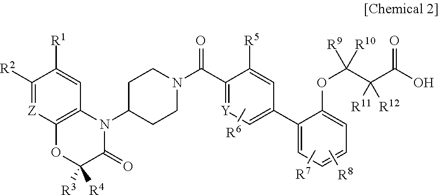 3-(biaryoxy)propionic acid derivative