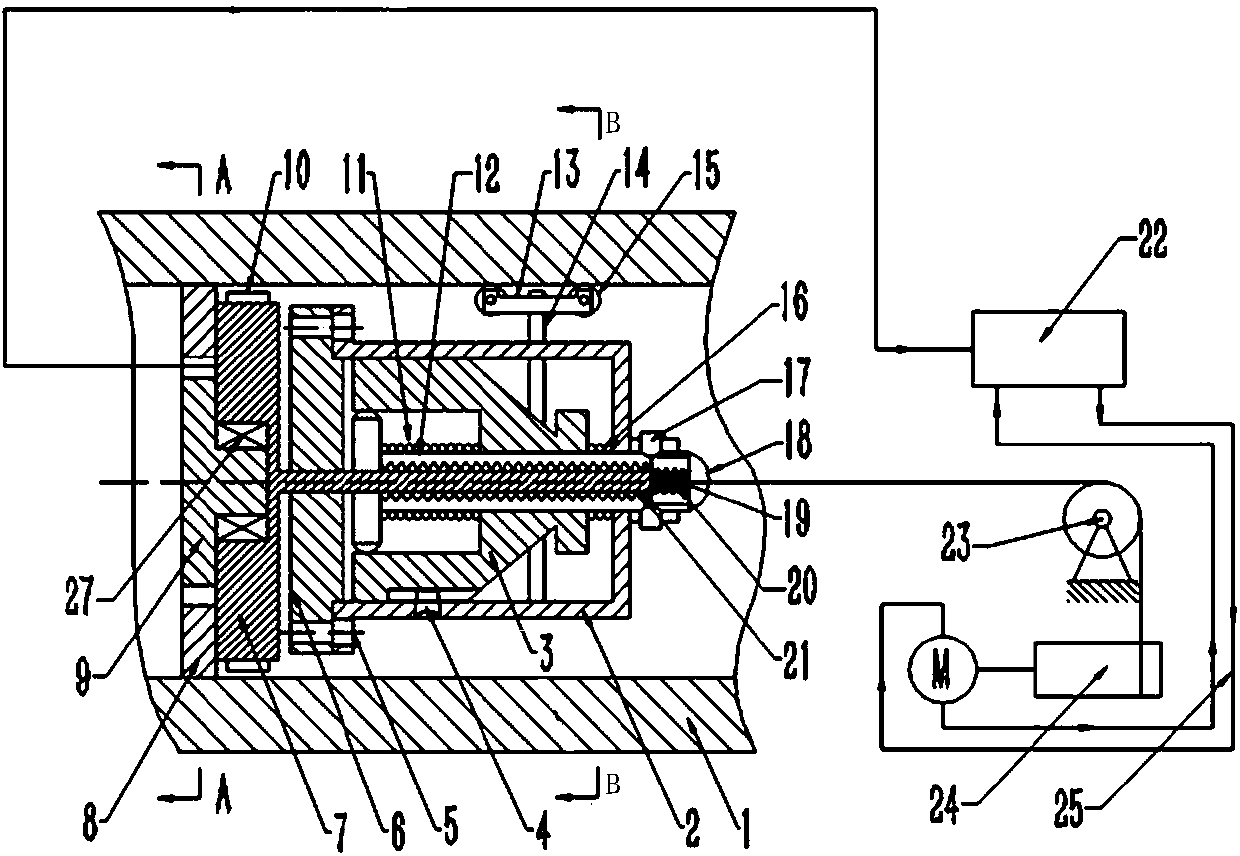 Real-time detection device of roundness of deep hole