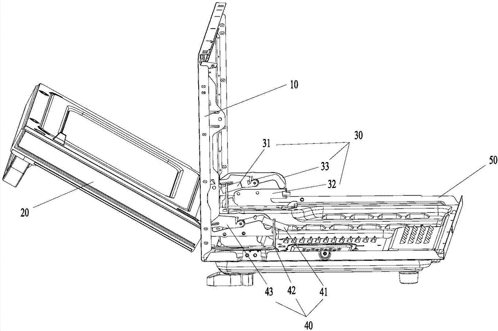 Lower sliding door installing structure and cooking utensils