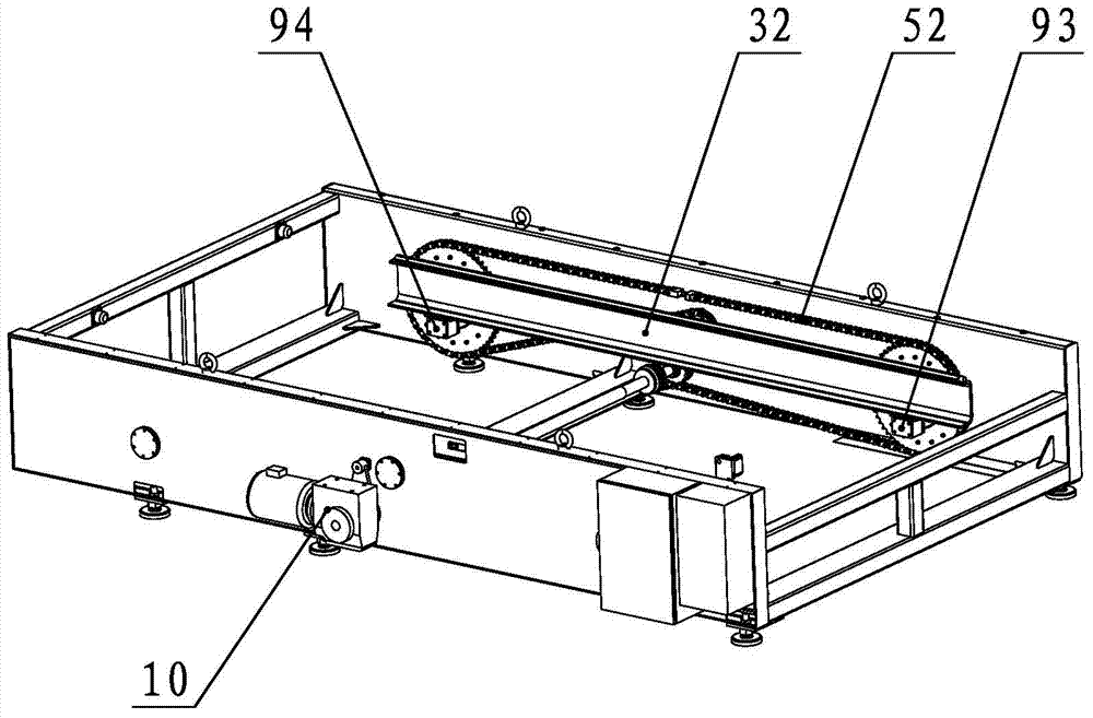 Chain transmission type lifting pallet changer