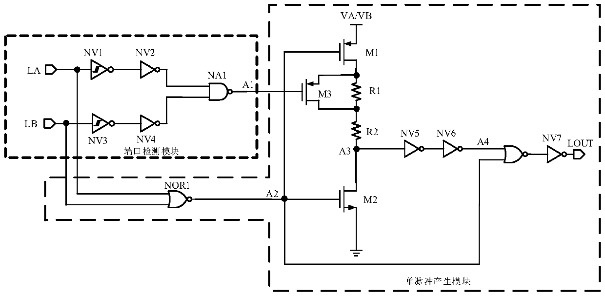 A single pulse generation circuit and a bidirectional level conversion circuit