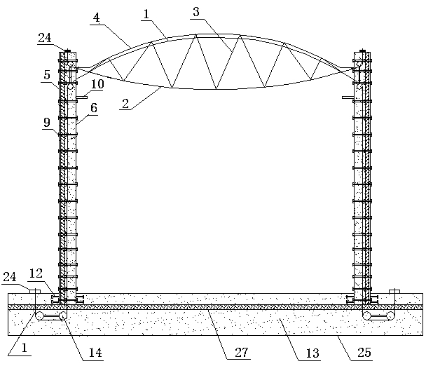 Ultra-large orthogonal truss cable beam thermal insulation aluminum alloy combined storage tank and construction method