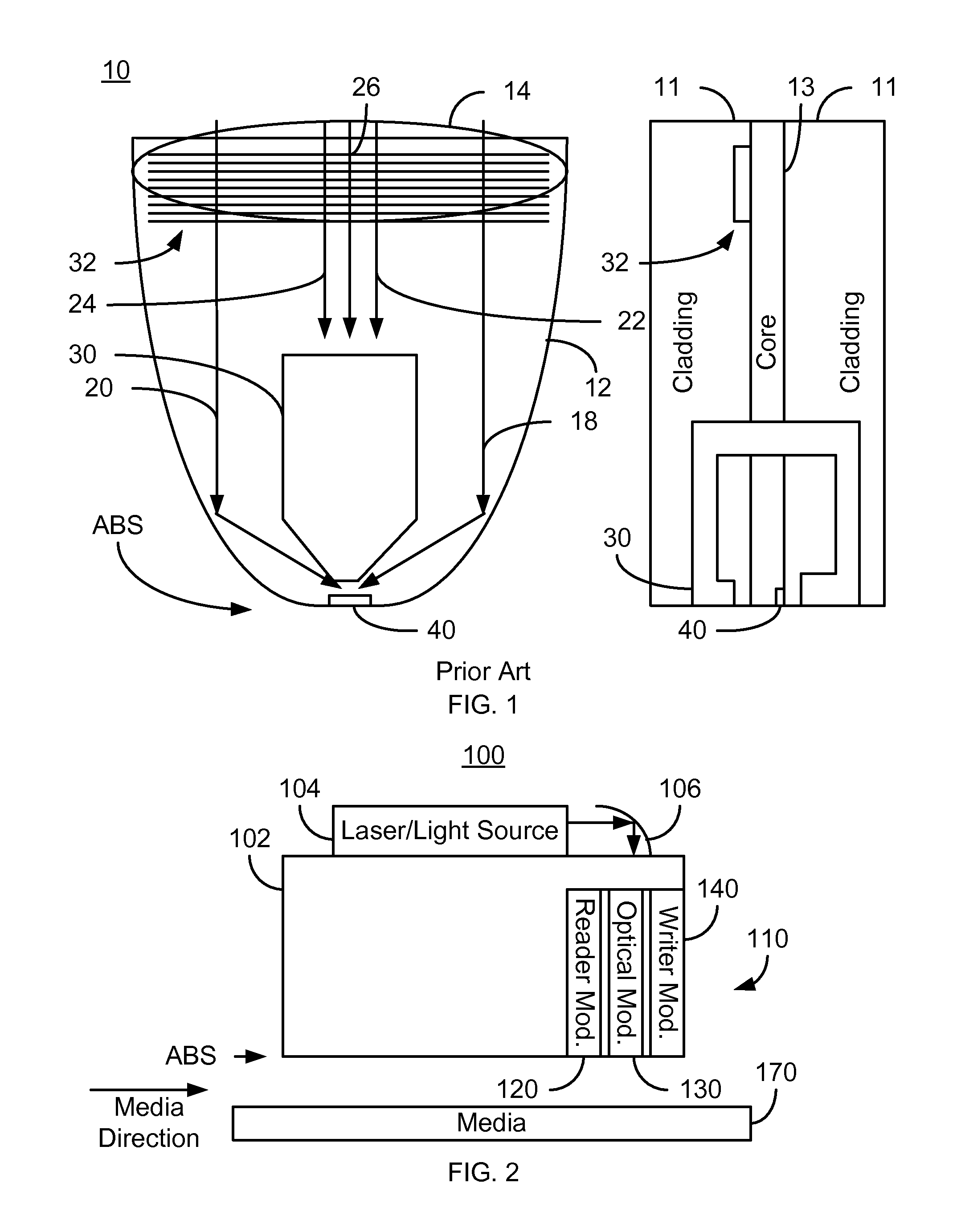 Method and system for providing separate write and optical modules in an energy assisted magnetic recording disk drive