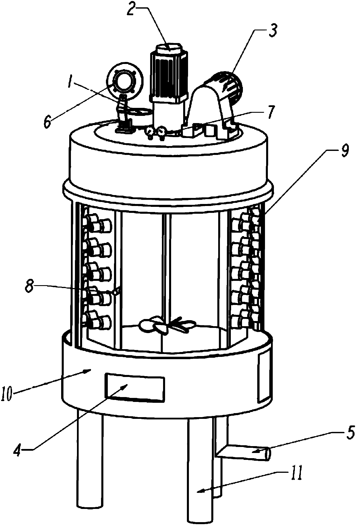 Vacuum stirring type ultrasonic wave dispersing breaking treatment tank