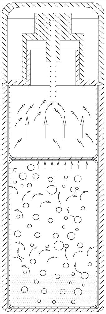 Cosmetic bottle capable of shaking for pressurization