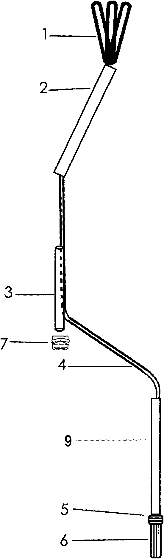 Three-vane fan-shaped forceps with passage for minimally invasive surgical operation