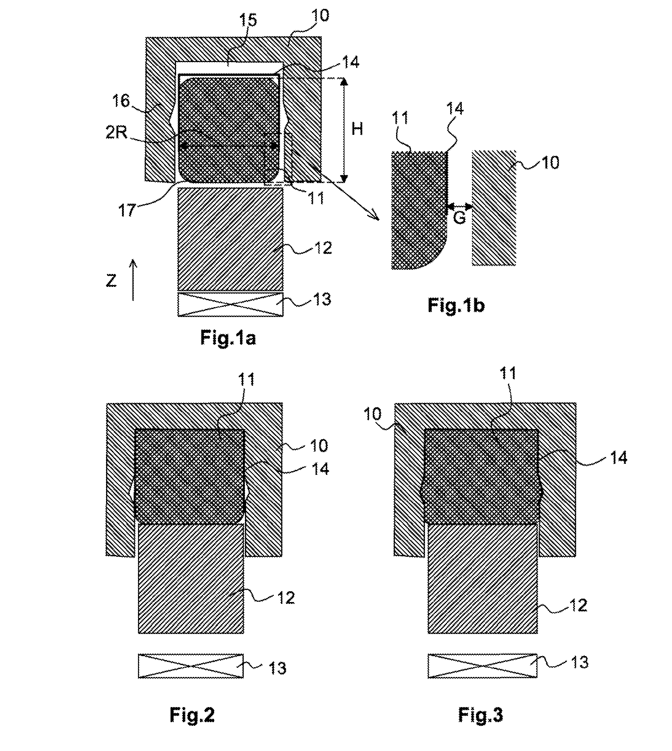 Device and method for forming by stamping at high speed
