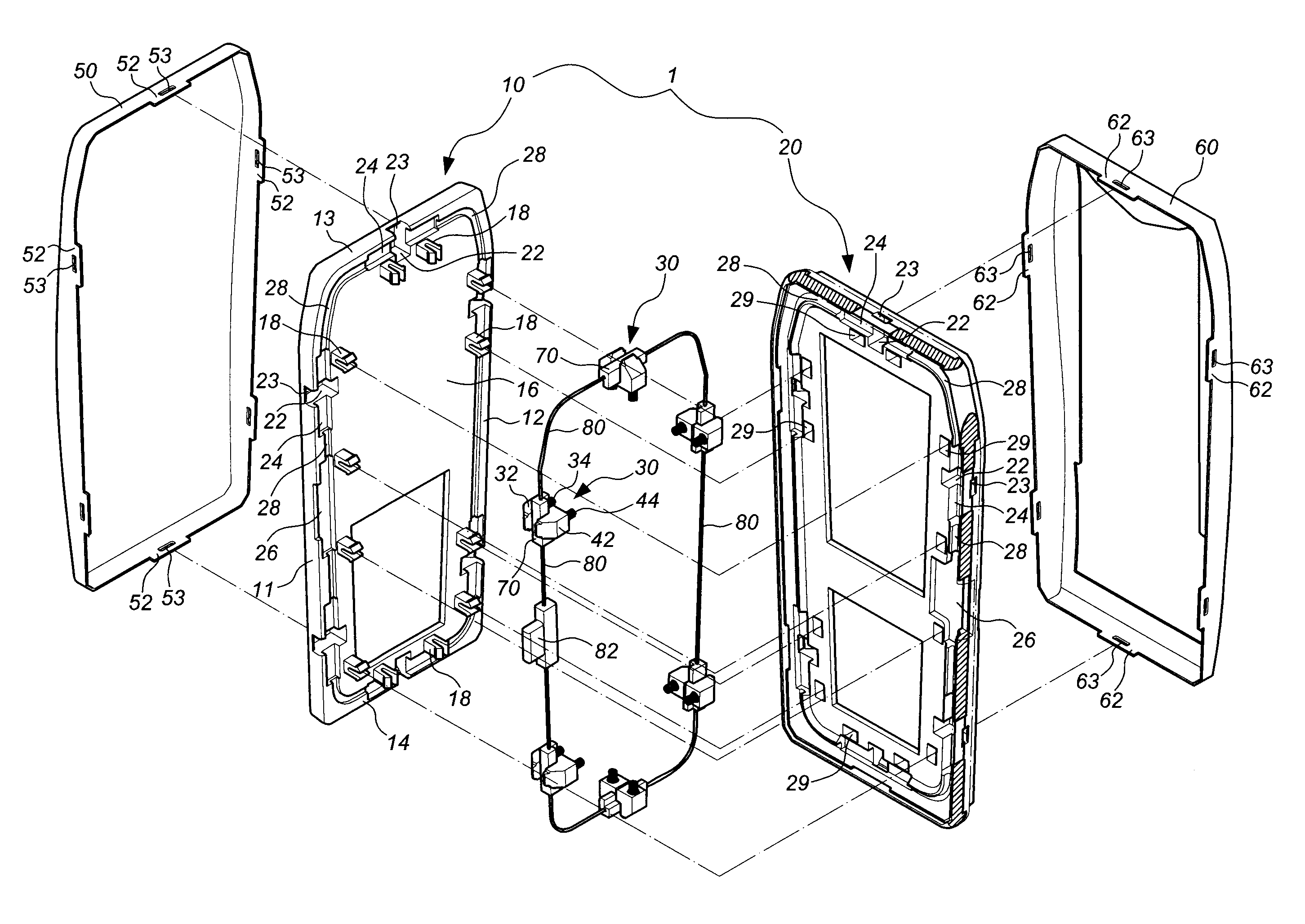 Housing assembly for a portable electronic device