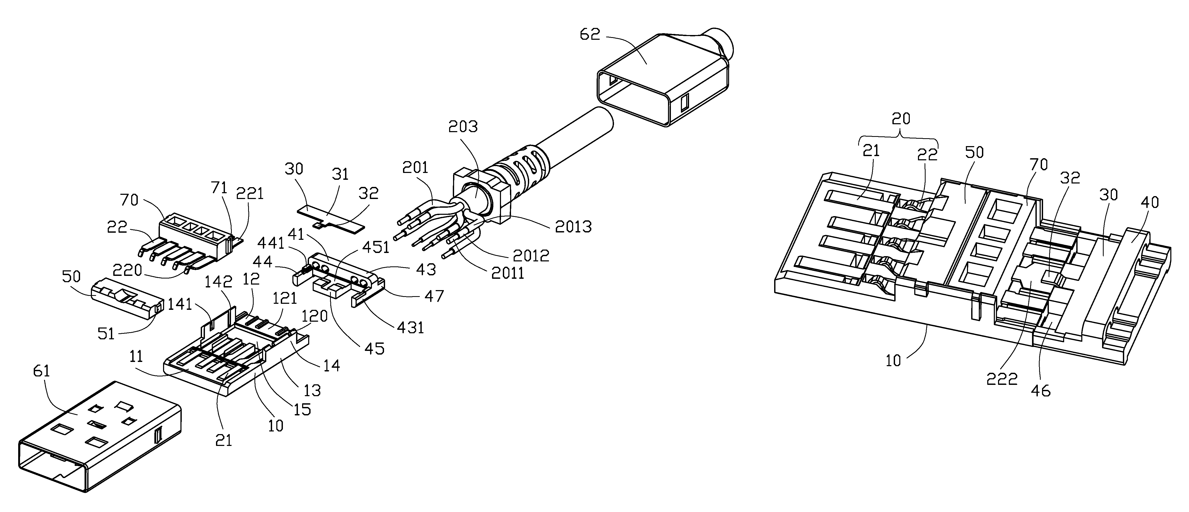Cable connector assembly with spacer