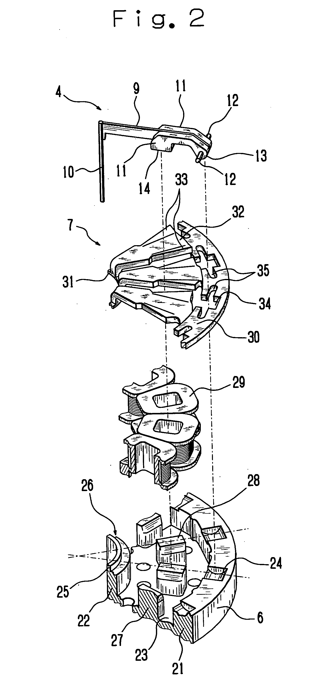 Armature, wire dot printer head and wire dot printer