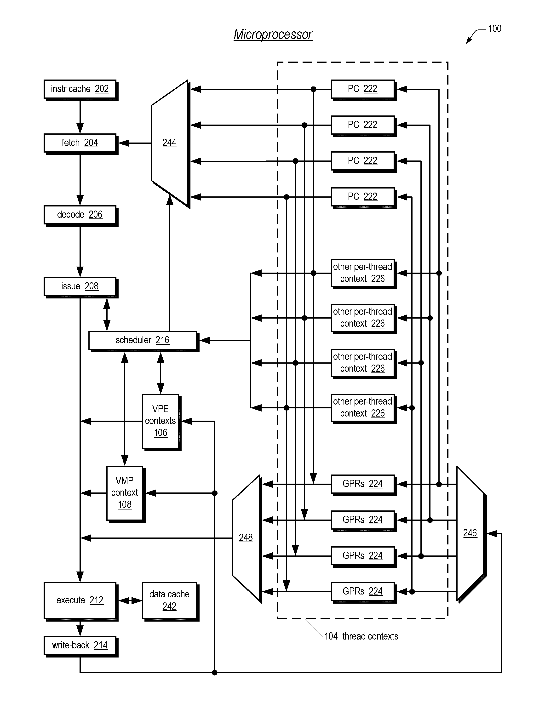 Symmetric multiprocessor operating system for execution on non-independent lightweight thread contexts