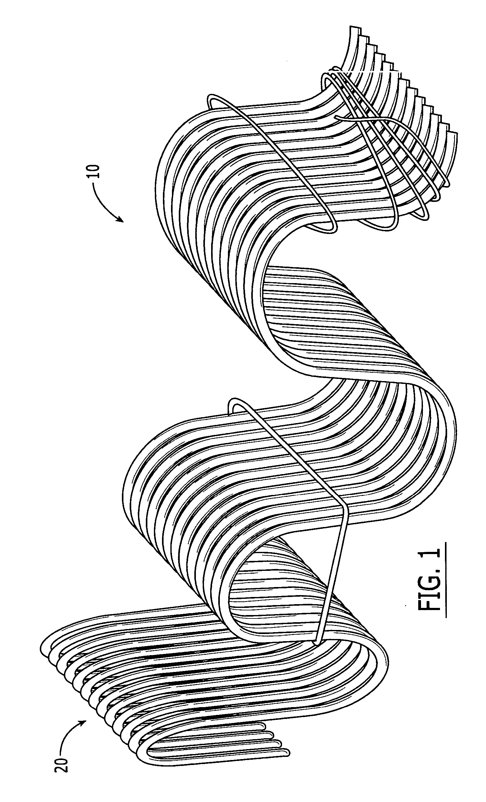 Clamping clip for bundled sinuous wire