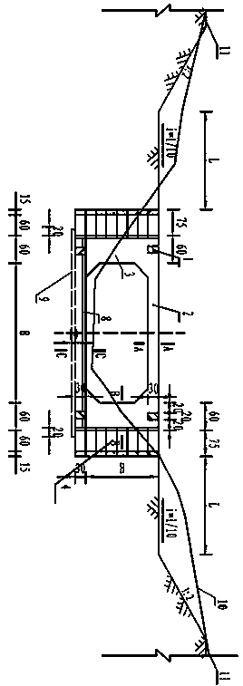 Framework arch structure applicable to channel landslip treatment on irrigated area of expansive soil area