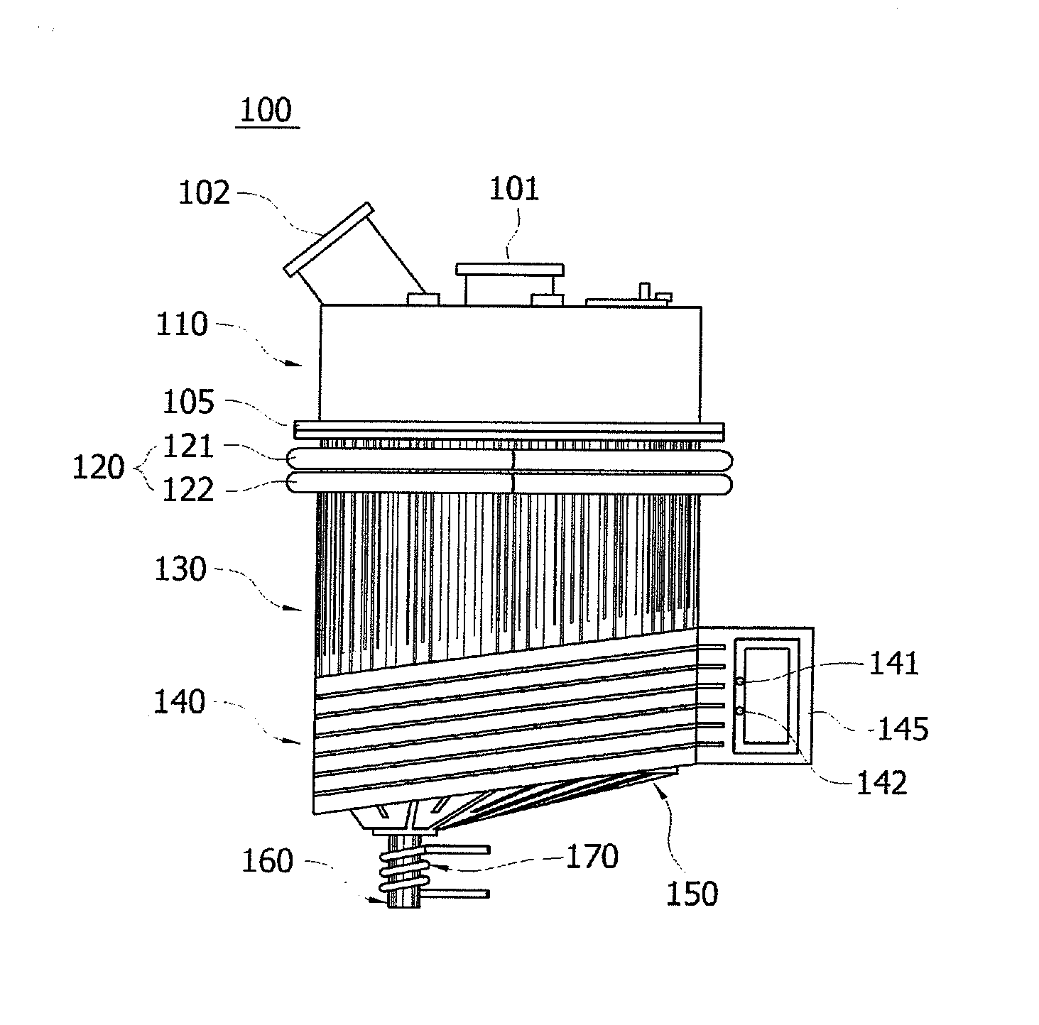 Cold crucible induction melter integrating induction coil and melting furnace