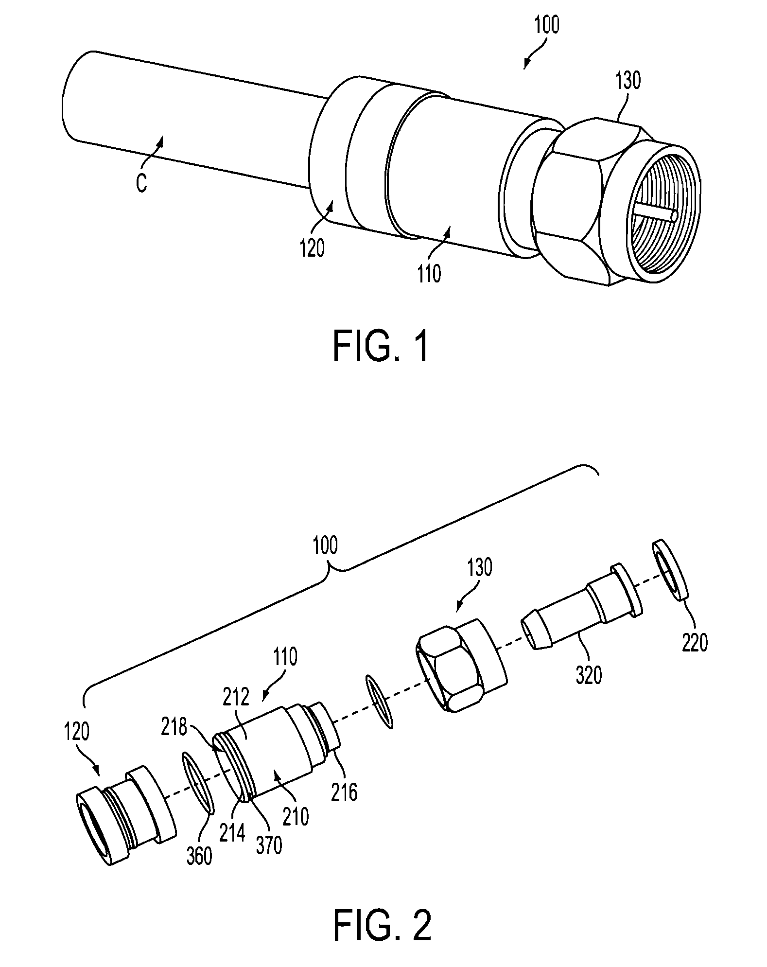 Coaxial connector with locking sleeve for terminating cable