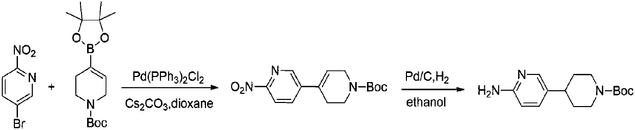 Preparation method of 4-(6-aminopyridine-3-radical) piperidine-1-tert-butyl formate