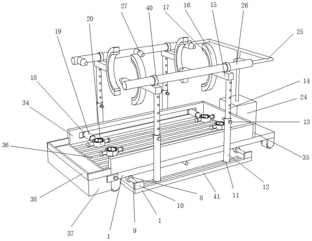 Four-limb positioning bed for animal husbandry veterinarians