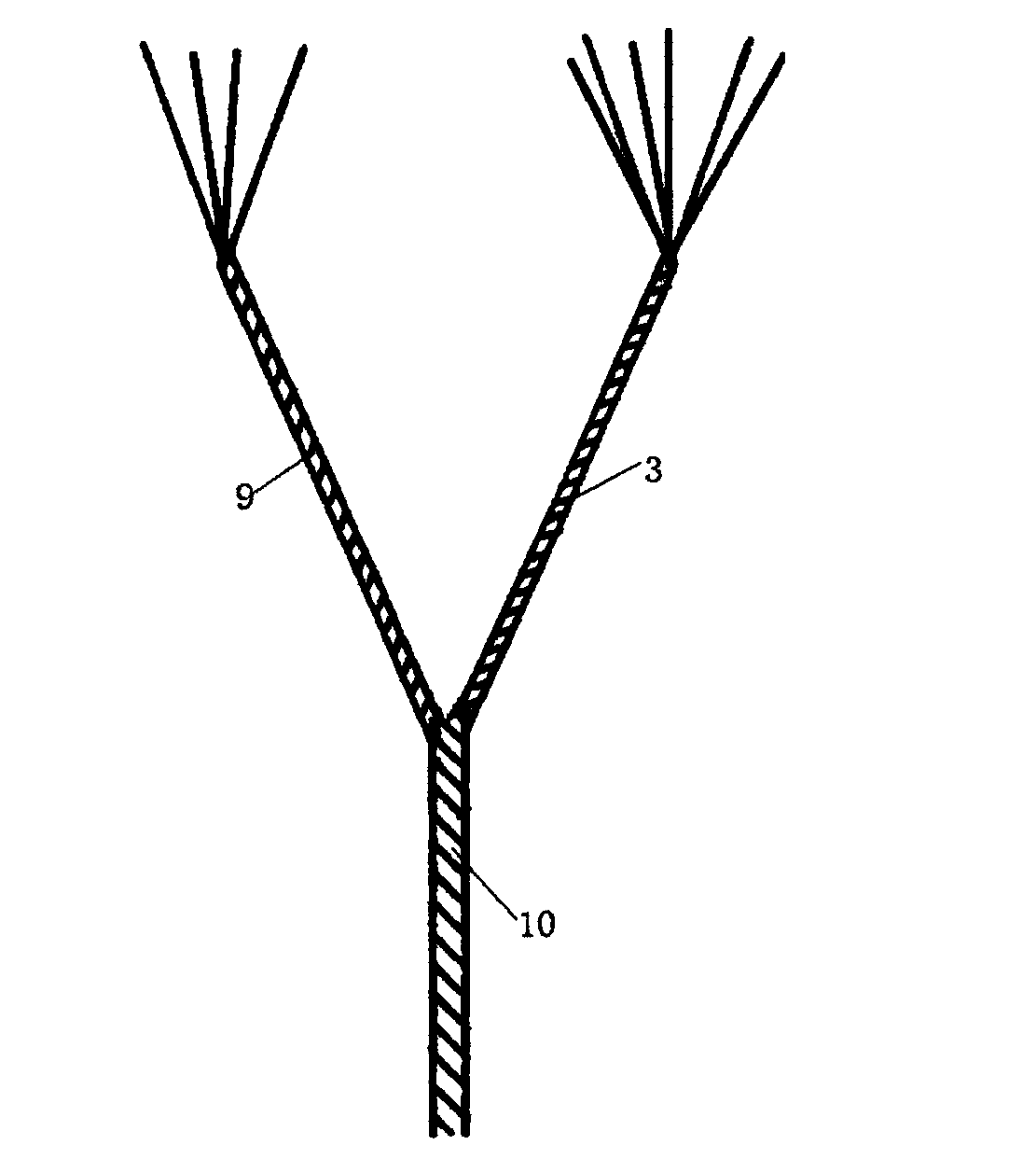 Method for serging shuttleless sleeve band for heavy parachute rope