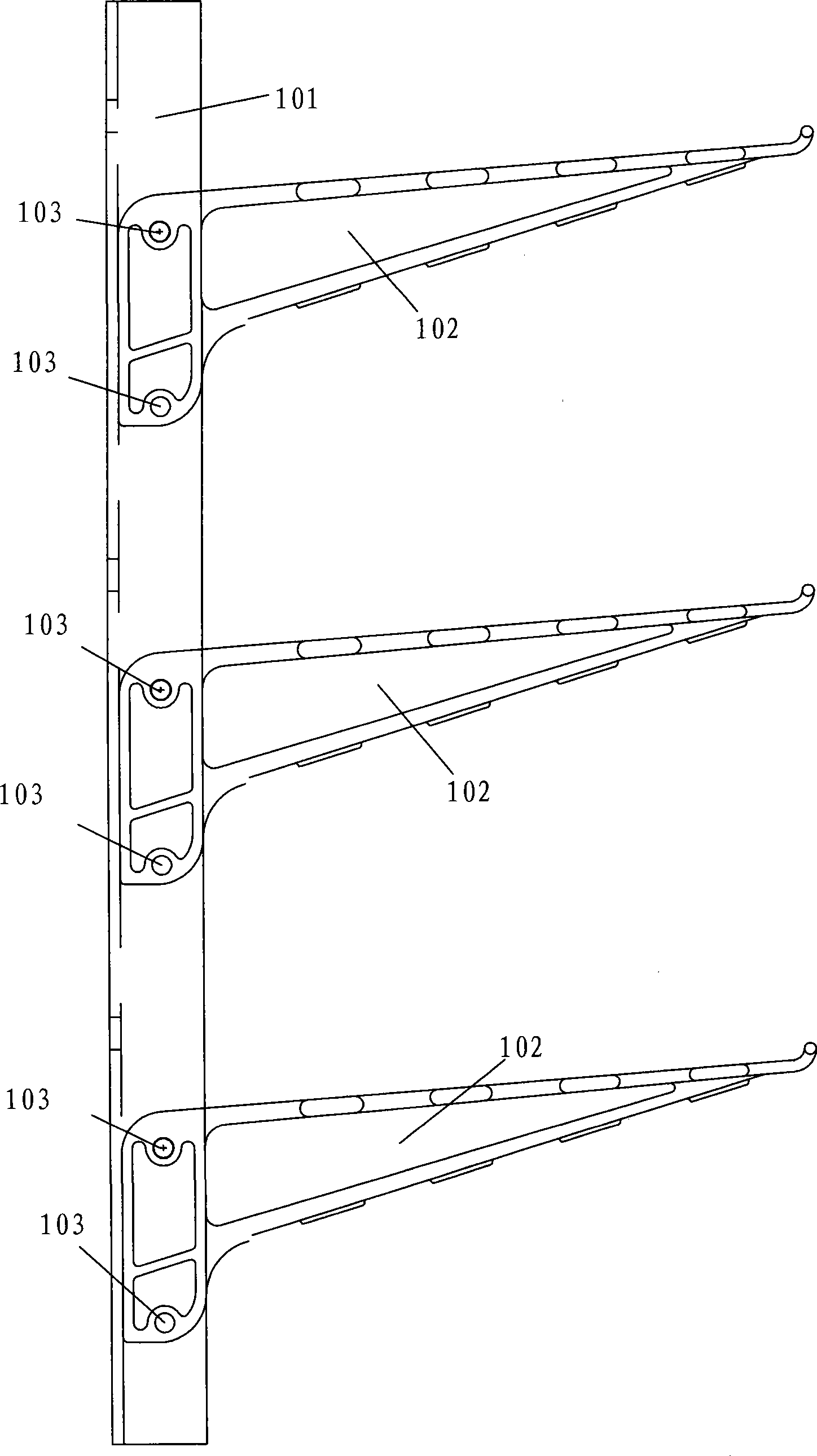 Assembled high molecule composite material cable stand and manufacture method thereof