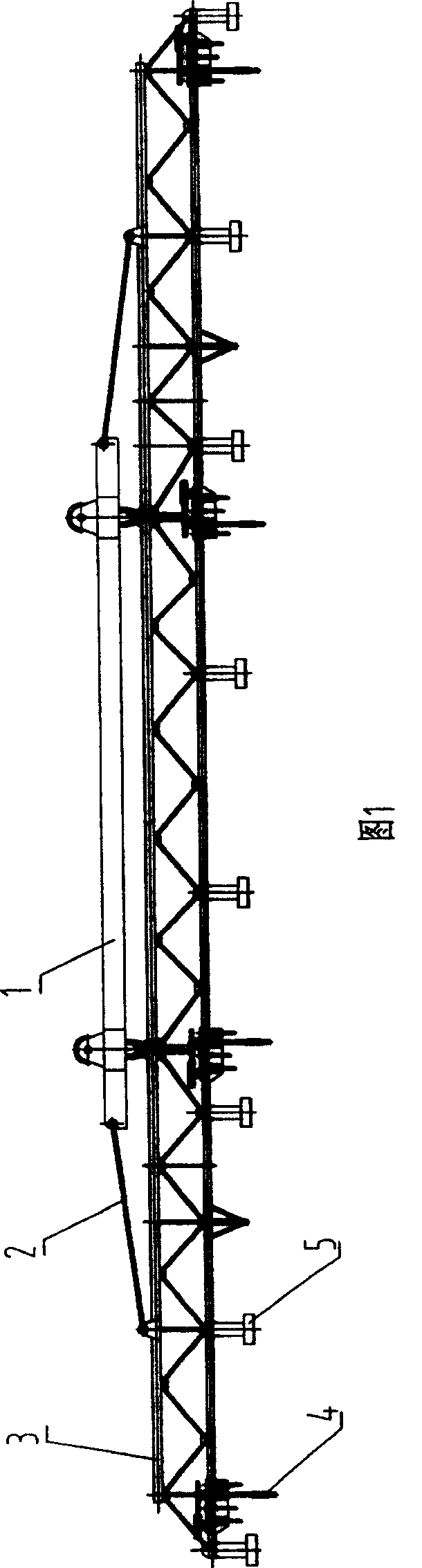 A hoisting sling specially for long steel rails