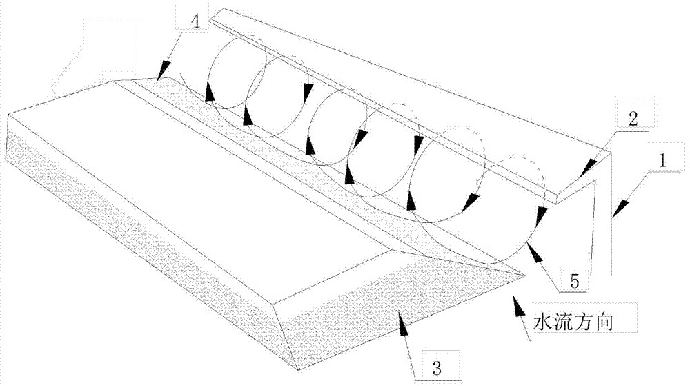 A compound sand-retaining wall capable of forming longitudinal spiral flow to retain and discharge sand
