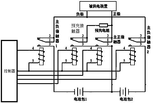 Battery switching device and method for a multi-battery system