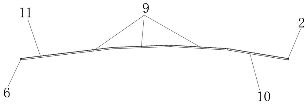 Gutter structure at top of daylighting roof and construction method of gutter structure