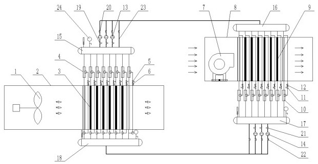 Gas-liquid two-phase power type separated heat pipe device