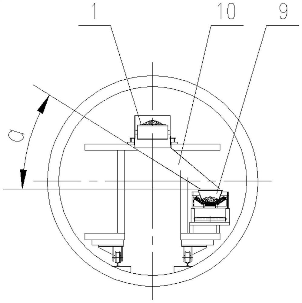 A belt conveying and unloading device for shield machine