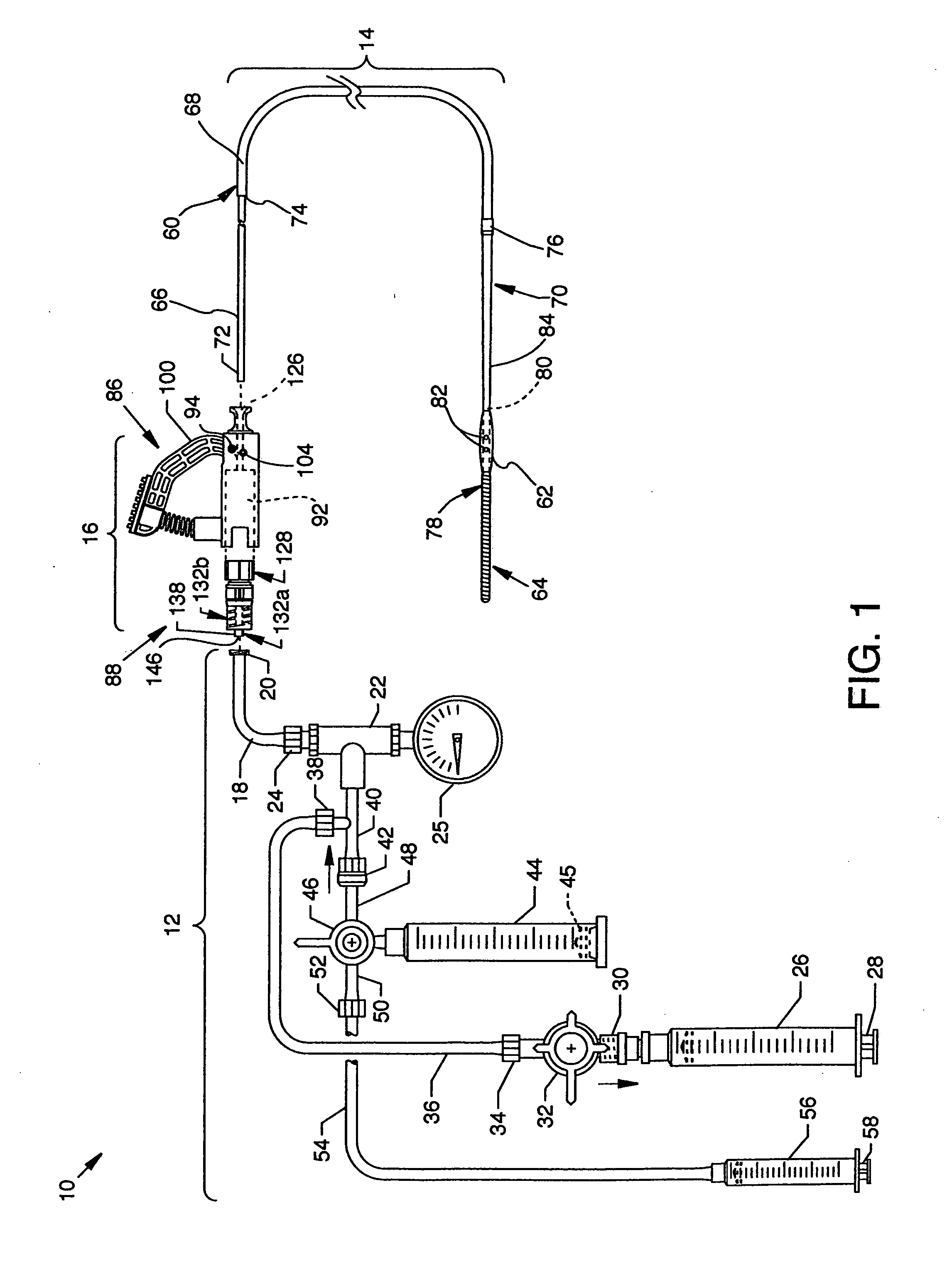 Gas inflation/evacuation system incorporating a reservoir and removably attached sealing system for a guidewire assembly having an occlusive device