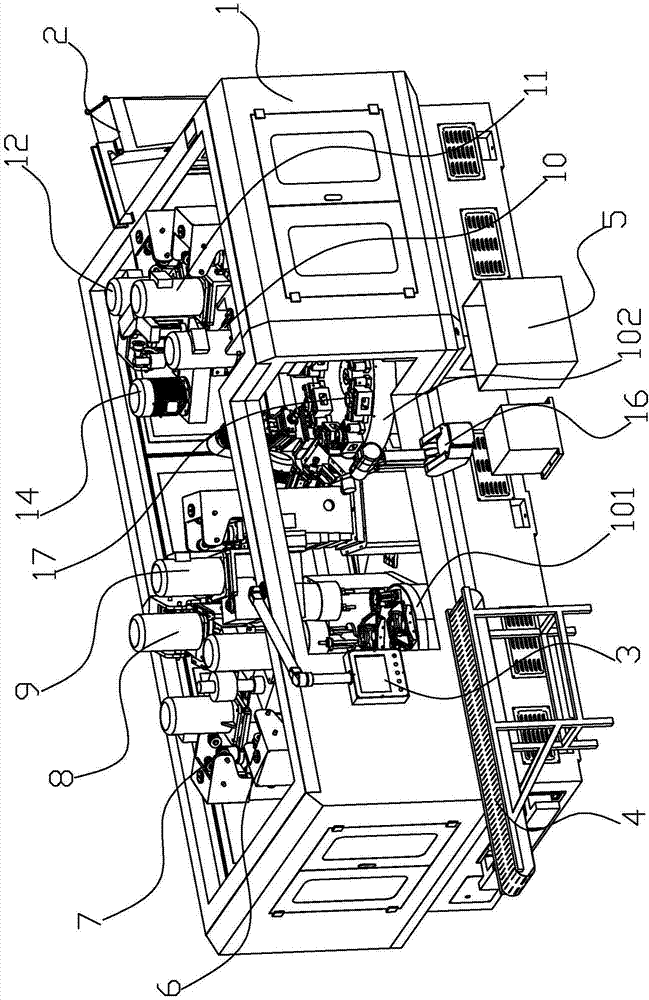 Full-automatic machining device for rotary table of bearing seat