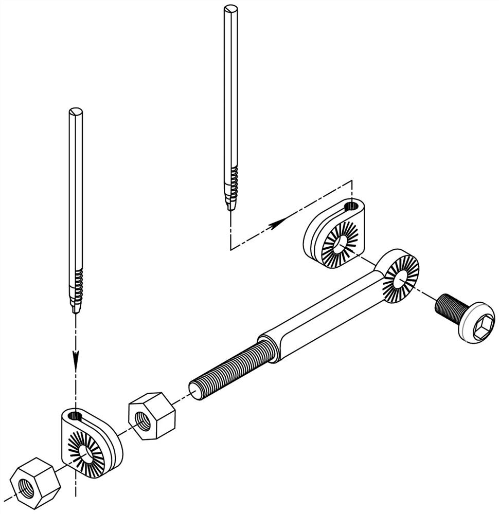 Single-rod double-nail external fixing frame