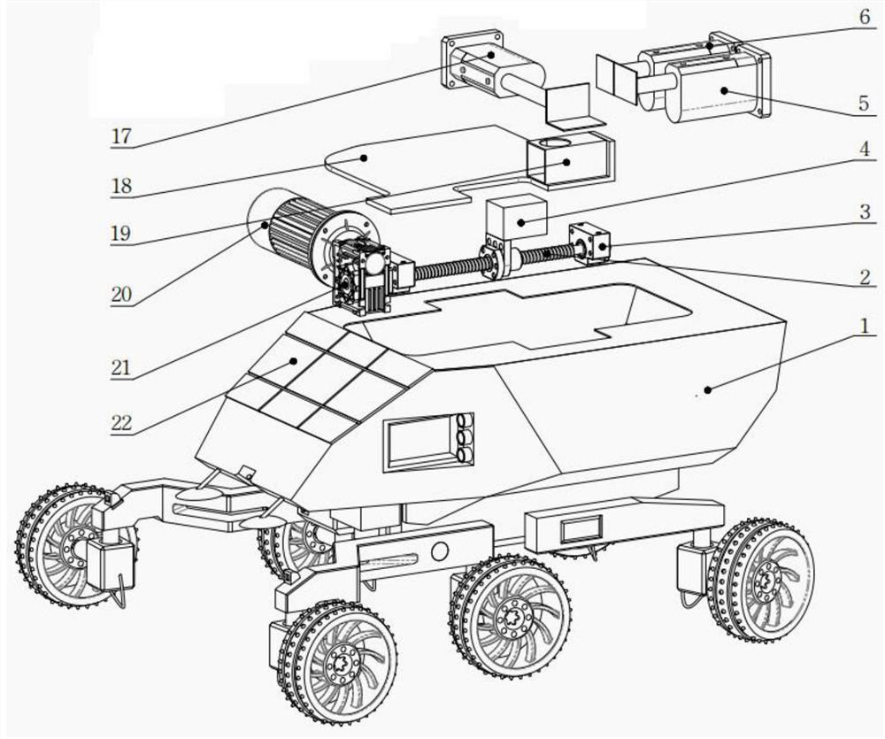 Lunar soil concrete preparation vehicle based on material extrusion forming technology and application of lunar soil concrete preparation vehicle