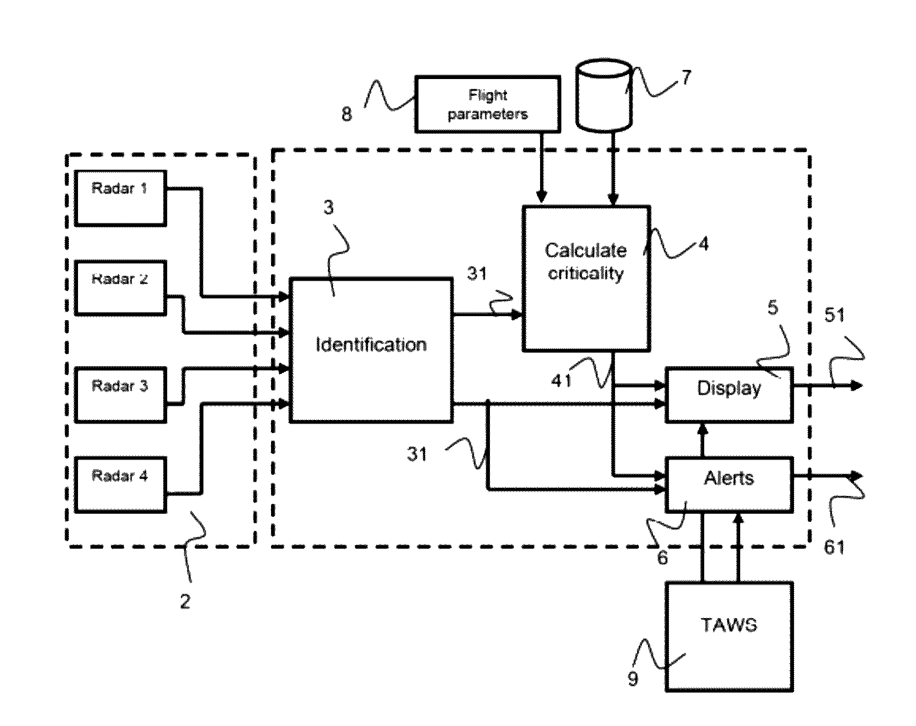 Device and method for monitoring the obstructions in the close environment of an aircraft